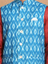 Vastramay Men's Turquoise Cotton Nehru Jacket With Maroon Kurta And Pant Set